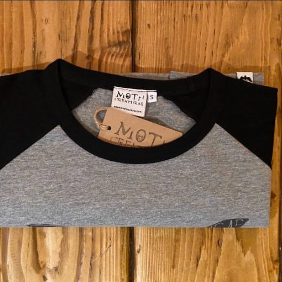 Moth Creaturae 'Vintage' Ladies Long Sleeve Baseball T-Shirt