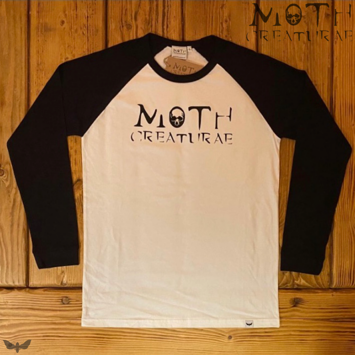 Moth Creaturae 'Classic' Ladies Long Sleeve Baseball T-Shirt